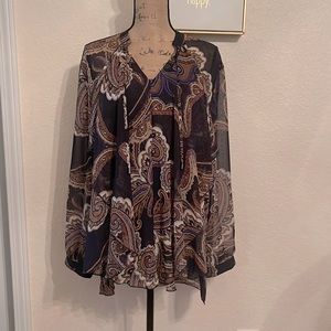 Chico’s sheer blouse multi color paisley